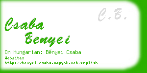 csaba benyei business card